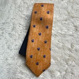Chaps Orange Silk Tie with Little Blue Whales